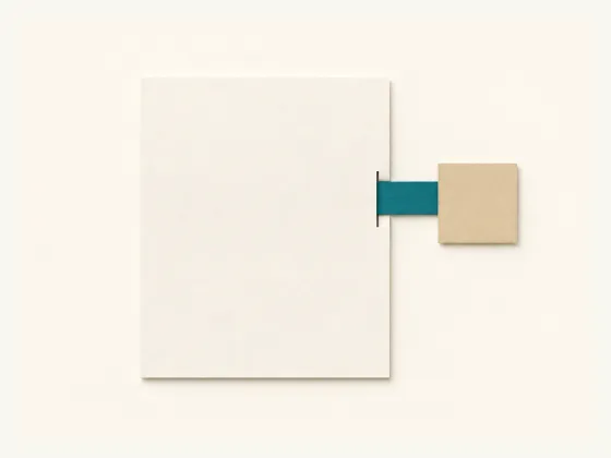A cream card page joined by a short marine strip to a small sand card beside it.